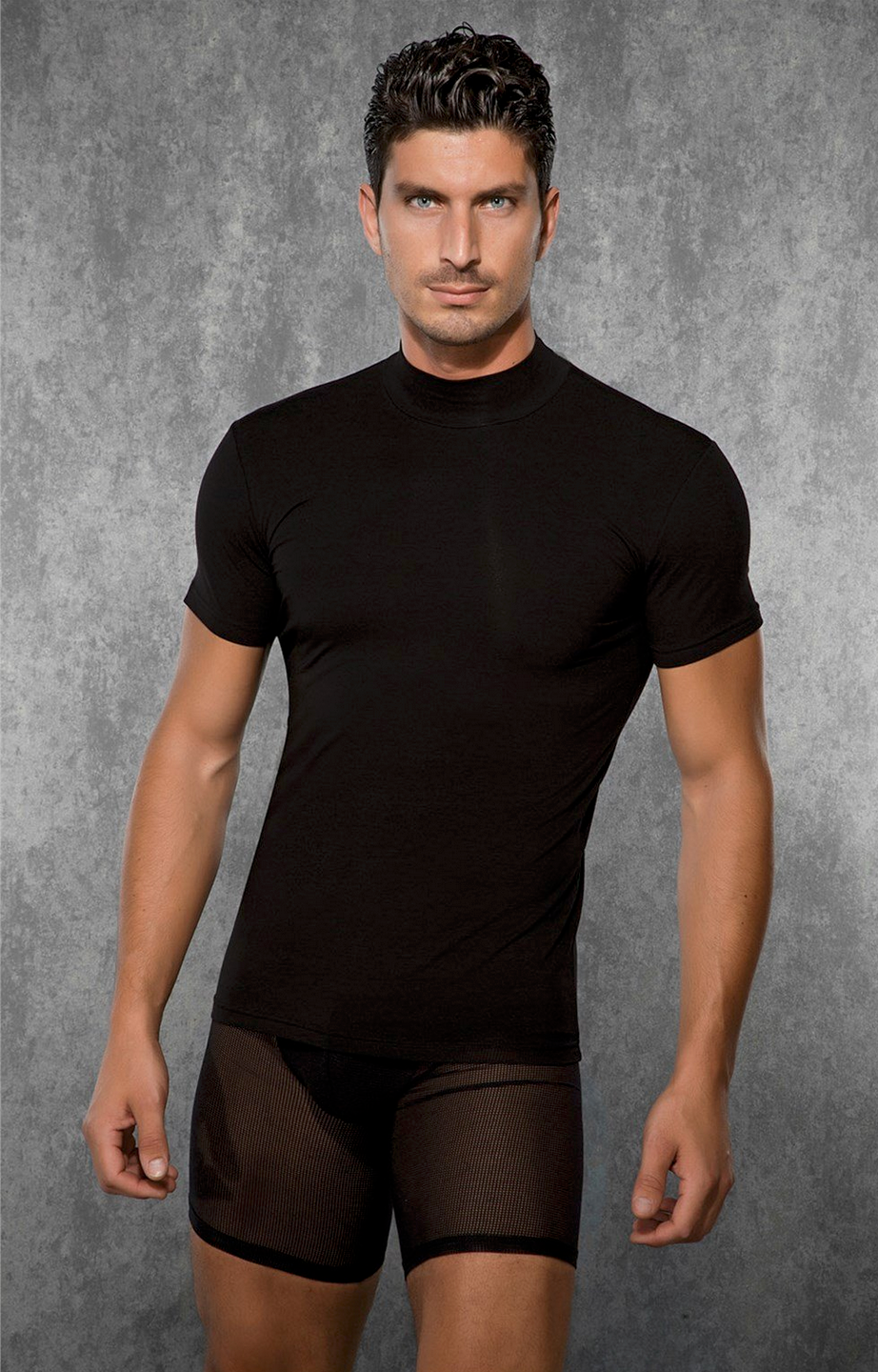 Doreanse Herren Slim Fit T-Shirt mit Stehkragen - 2730