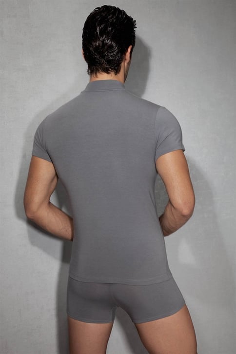 Doreanse Herren Slim Fit T-Shirt mit Stehkragen - 2730